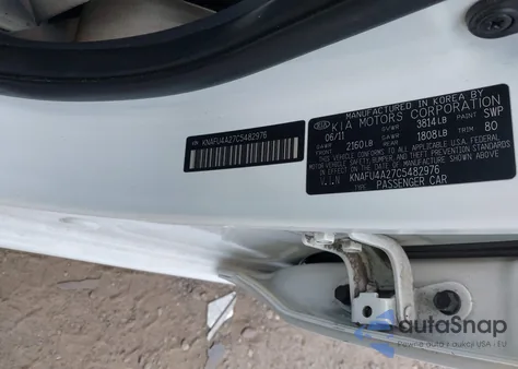 2012 Kia Forte Ex from USA, damaged, VIN KNAFU4A27C5482976